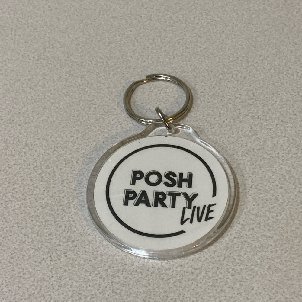 Posh Party Love Keyring - double-sided - silver key ring